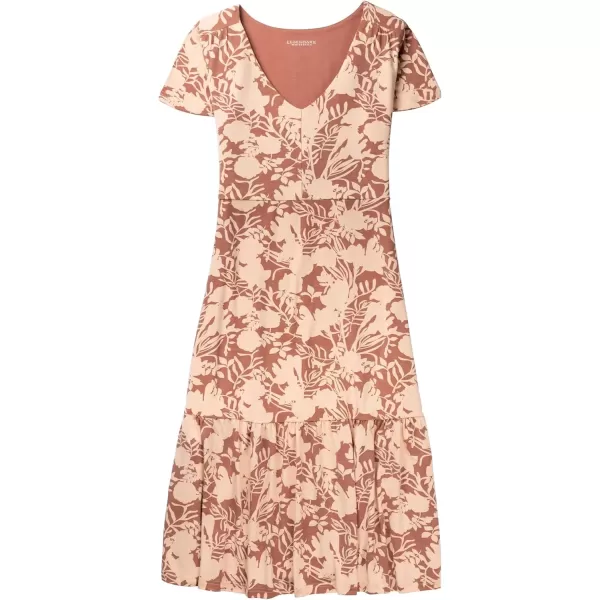 imageLegendary Whitetails Womens Printed Knit Midi Short Sleeve DressRose Dawn Floral Silhouette Print