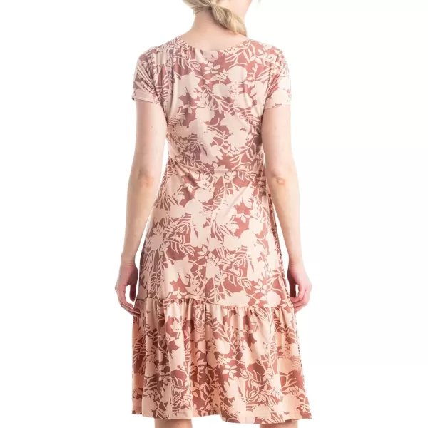 imageLegendary Whitetails Womens Printed Knit Midi Short Sleeve DressRose Dawn Floral Silhouette Print