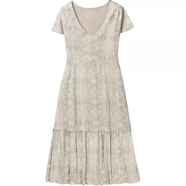 imageLegendary Whitetails Womens Printed Knit Midi Short Sleeve DressTaupe Stained Glass Print