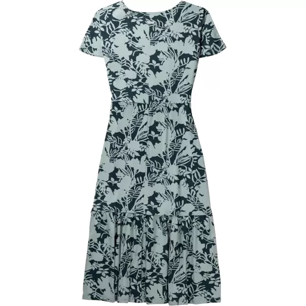 imageLegendary Whitetails Womens Printed Knit Midi Short Sleeve DressTeal Floral Silhouette Print
