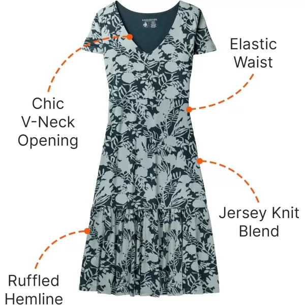 imageLegendary Whitetails Womens Printed Knit Midi Short Sleeve DressTeal Floral Silhouette Print