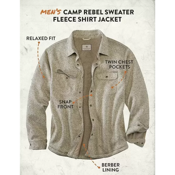 imageLegendary Whitetails Mens Camp Rebel Sweater Fleece Shirt JacketOatmeal Marl