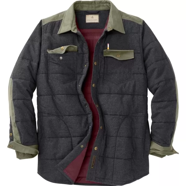 imageLegendary Whitetails Mens High Caliber Quilted Shirt JacketCharcoal Heather