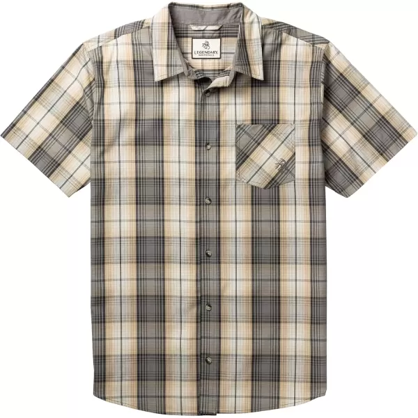 imageLegendary Whitetails Mens Poplin Short Sleeve Button Down ShirtGrayscale Plaid