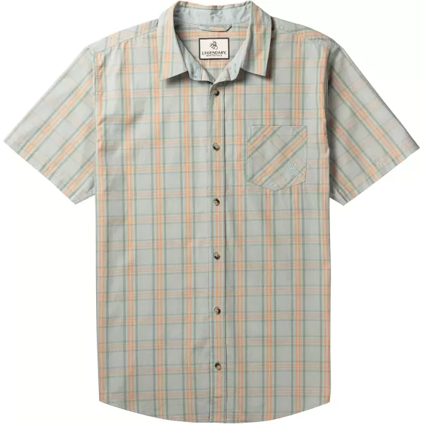 imageLegendary Whitetails Mens Poplin Short Sleeve Button Down ShirtTangerine Plaid