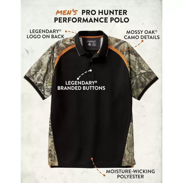 imageLegendary Whitetails Mens Pro Hunter Performance PoloBlack  Mossy Oak Country Dna