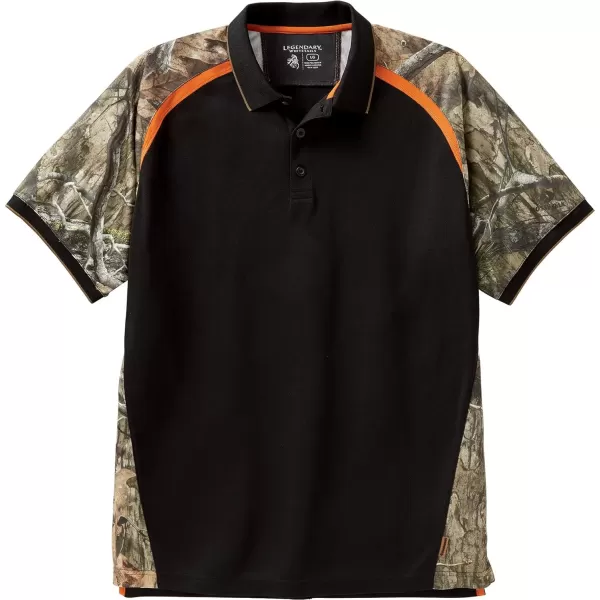 imageLegendary Whitetails Mens Pro Hunter Performance PoloBlack  Mossy Oak Country Dna