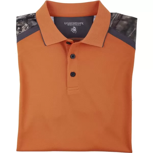 imageLegendary Whitetails Mens Pro Hunter Performance PoloBurnt Orange  Mossy Oak Country