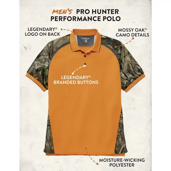 imageLegendary Whitetails Mens Pro Hunter Performance PoloBurnt Orange  Mossy Oak Country