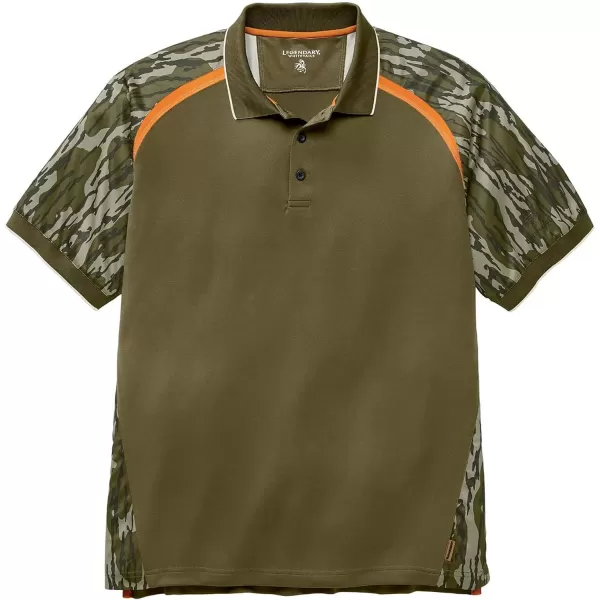 imageLegendary Whitetails Mens Pro Hunter Performance PoloDark Army  Mossy Oak Bottomland