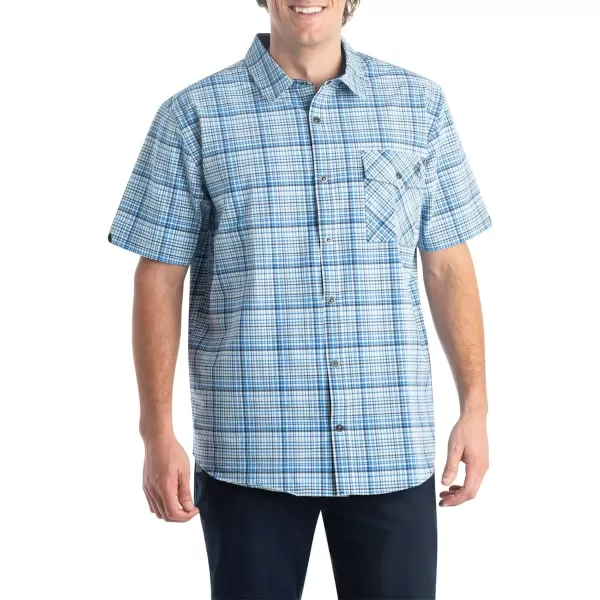 imageLegendary Whitetails Mens Textured Stretch Woven Plaid Short Sleeve ShirtBlue Ridge Plaid