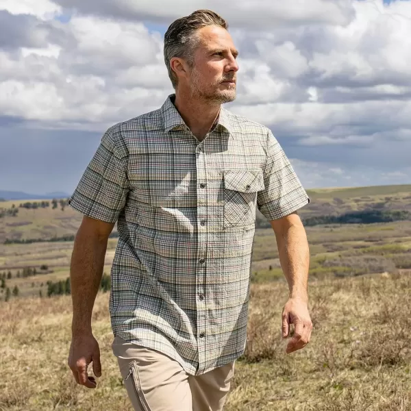 imageLegendary Whitetails Mens Textured Stretch Woven Plaid Short Sleeve ShirtGarden Ridge Seersucker Plaid