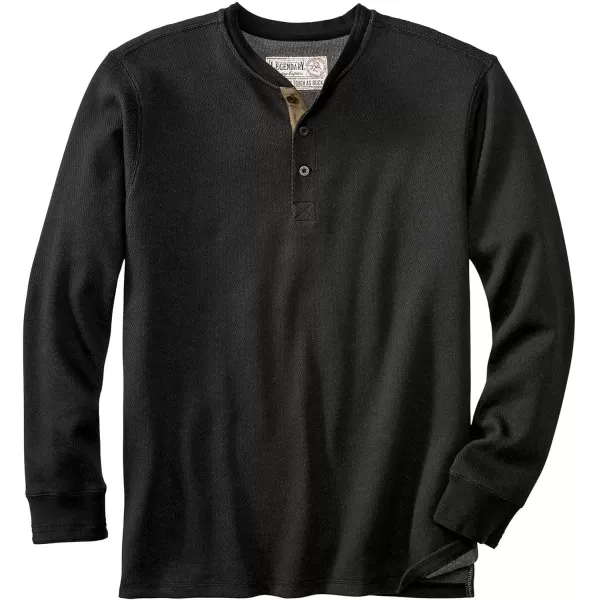 imageLegendary Whitetails Mens Tough as Buck Double Layer Thermal Henley ShirtCasual Long Sleeve Waffle Knit Regular FitBlack