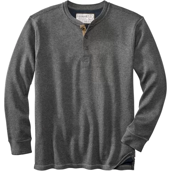 imageLegendary Whitetails Mens Tough as Buck Double Layer Thermal Henley ShirtCasual Long Sleeve Waffle Knit Regular FitCharcoal Heather