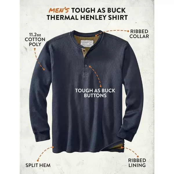 imageLegendary Whitetails Mens Tough as Buck Double Layer Thermal Henley ShirtCasual Long Sleeve Waffle Knit Regular FitNavy