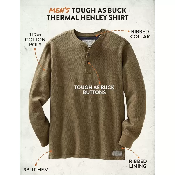 imageLegendary Whitetails Mens Tough as Buck Double Layer Thermal Henley ShirtCasual Long Sleeve Waffle Knit Regular FitRawhide