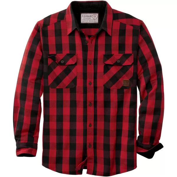 imageLegendary Whitetails Mens Tough as Buck Heavyweight Flannel ShirtRed Buffalo Check