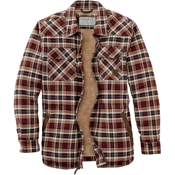 imageLegendary Whitetails Mens Tough as Buck Sherpa Lined Flannel Shirt JacketBuckeye Plaid