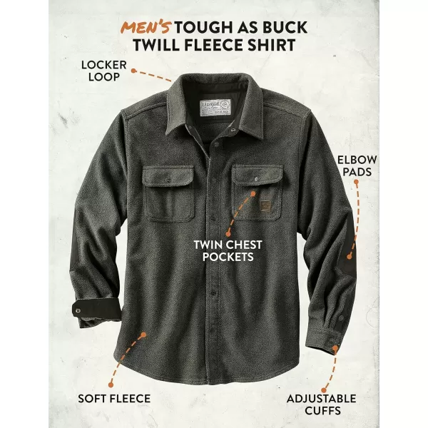 imageLegendary Whitetails Mens Tough as Buck Twill Fleece ShirtBalsam Heather