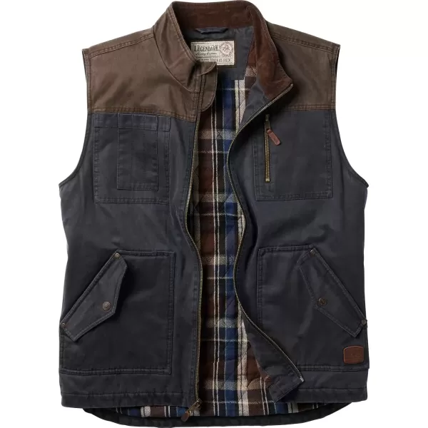 imageLegendary Whitetails mens Tough as Buck Vest for Men Work Flannel Lined Hunting Outerwear Casual Western Insulated Zip UpNavy