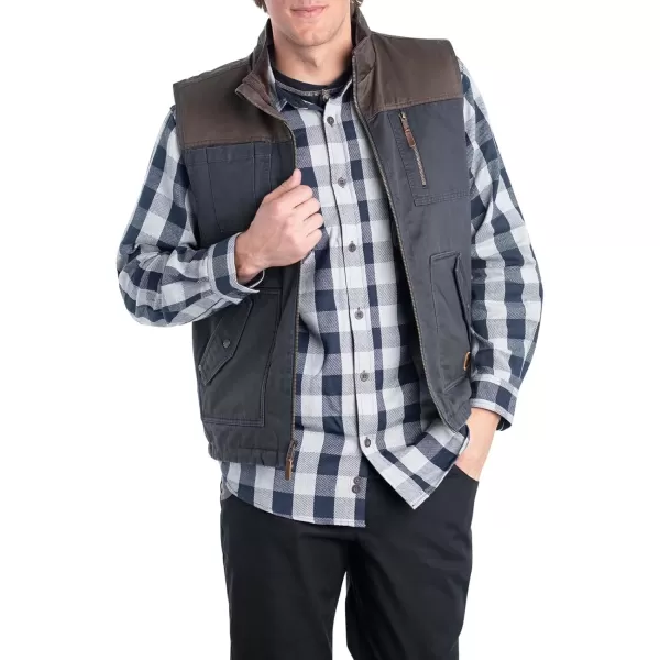 imageLegendary Whitetails mens Tough as Buck Vest for Men Work Flannel Lined Hunting Outerwear Casual Western Insulated Zip UpNavy