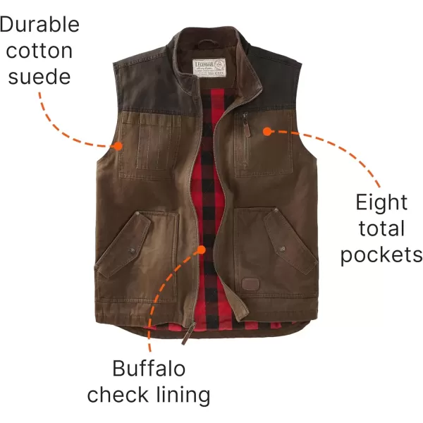 imageLegendary Whitetails mens Tough as Buck Vest for Men Work Flannel Lined Hunting Outerwear Casual Western Insulated Zip UpRawhide