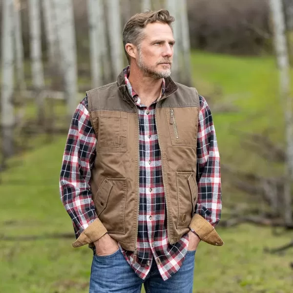 imageLegendary Whitetails mens Tough as Buck Vest for Men Work Flannel Lined Hunting Outerwear Casual Western Insulated Zip UpRawhide