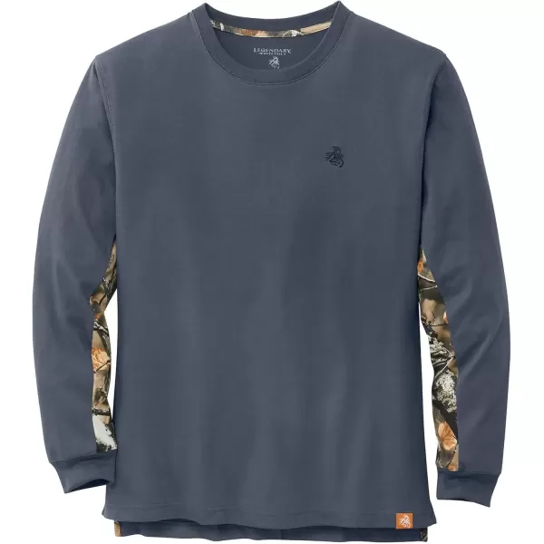 imageLegendary Whitetails Mens Backcountry Long Sleeve Camo Tshirt  Casual Crewneck Pullover Regular FitOmbre Blue