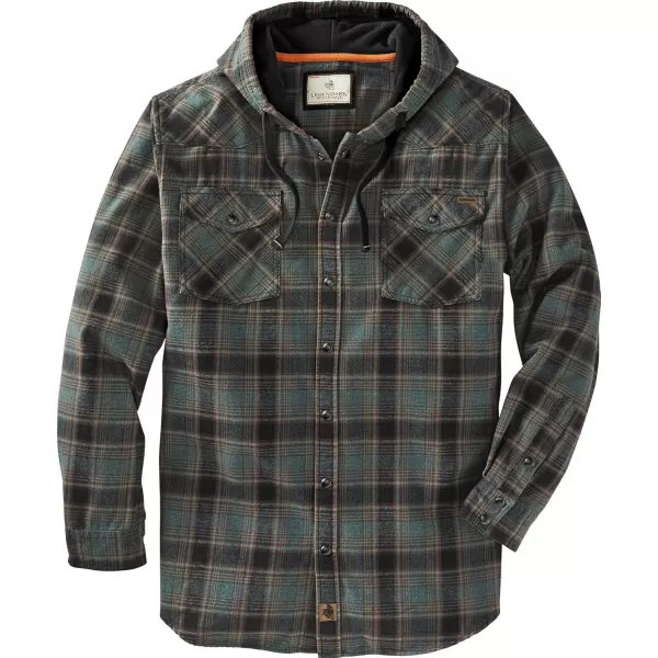 imageLegendary Whitetails Mens Backwoods Hooded Flannel ShirtDeep Pine Plaid