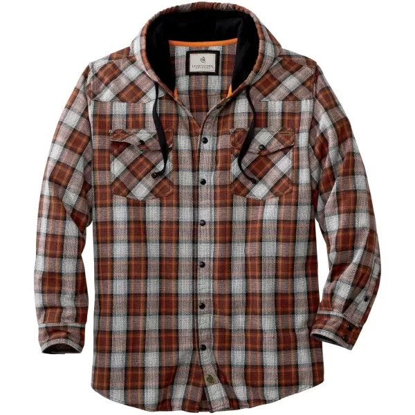 imageLegendary Whitetails Mens Backwoods Hooded Flannel ShirtDeep Rust Plaid