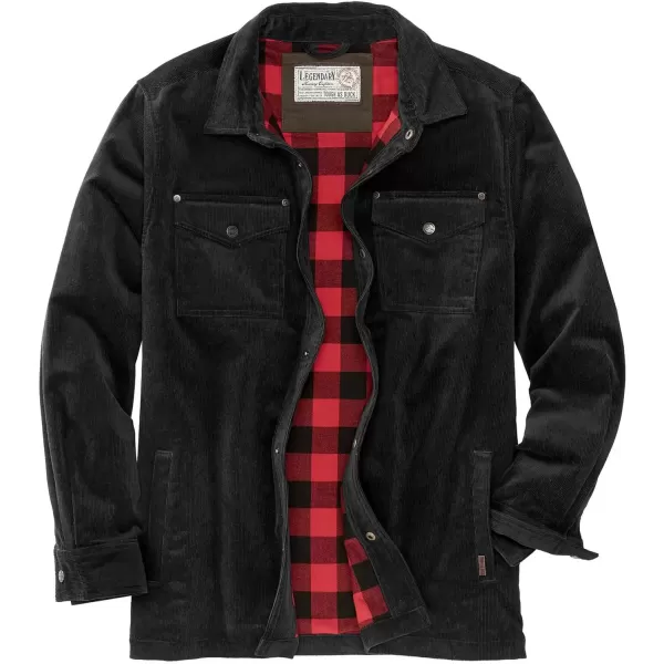 imageLegendary Whitetails Mens Tough as Buck Flannel Lined Corduroy Shirt JacketBlack