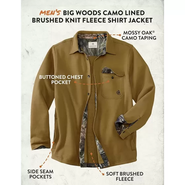 imageLegendary Whitetails Mens Big Woods Fleece Shirt JacketBarleyMossy Oak Country