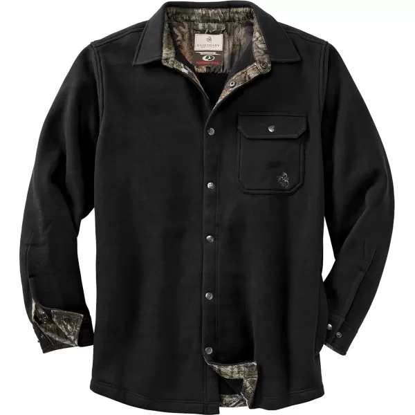 imageLegendary Whitetails Mens Big Woods Fleece Shirt JacketBlack  Mossy Oak Country Dna