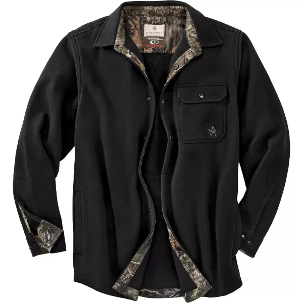 imageLegendary Whitetails Mens Big Woods Fleece Shirt JacketBlack  Mossy Oak Country Dna