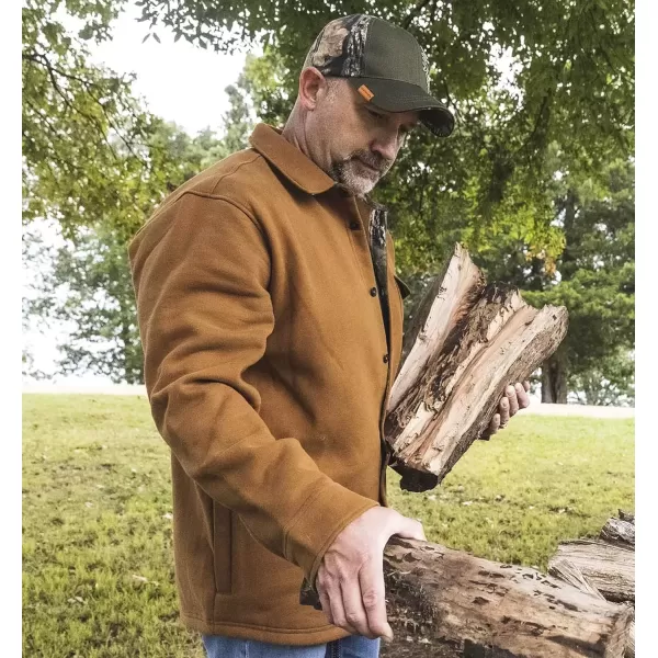 imageLegendary Whitetails Mens Big Woods Fleece Shirt JacketBurnt Orange  Mossy Oak Dna