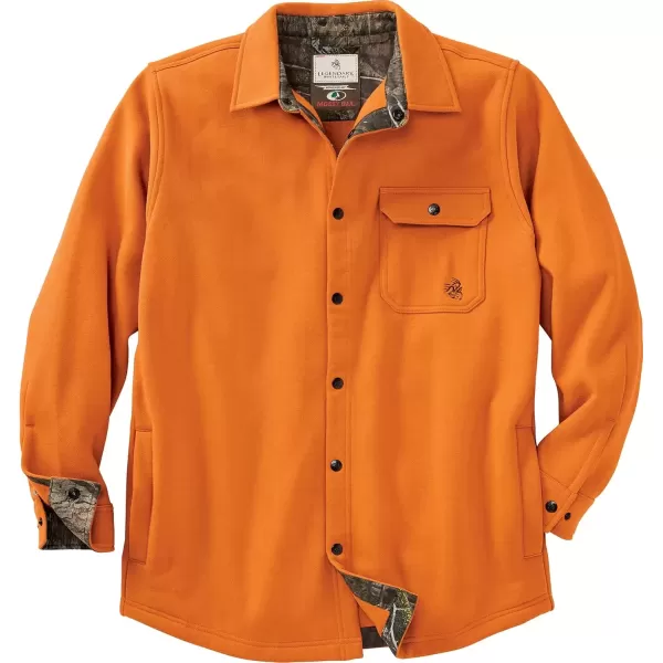 imageLegendary Whitetails Mens Big Woods Fleece Shirt JacketBurnt Orange  Mossy Oak Dna