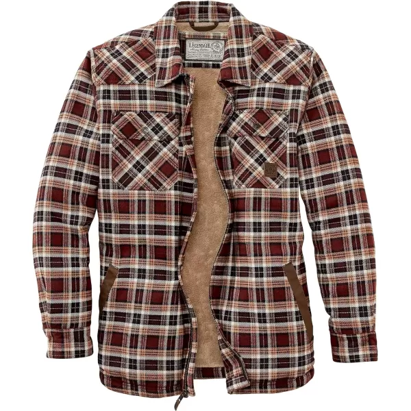 imageLegendary Whitetails Mens Standard Tough As Buck Sherpa Lined Flannel Shirt Jacket Buckeye Plaid Large