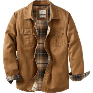 image:imageLegendary Whitetails Mens Journeyman Shirt Jacket Flannel Lined Shacket for Men WaterResistant Coat Rugged Fall ClothingBarley