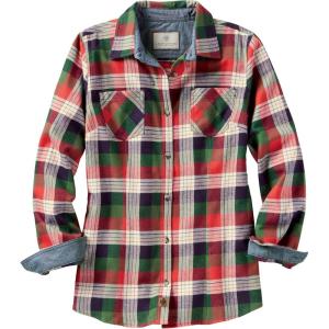 image:imageLegendary Whitetails Womens Cottage Escape Flannel Long Sleeve Plaid and Solid Color Clothes Fitted Button DownAlpine Mountain Plaid