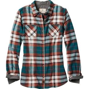 image:imageLegendary Whitetails Womens Cottage Escape Flannel Long Sleeve Plaid and Solid Color Clothes Fitted Button DownGolden Teal Plaid