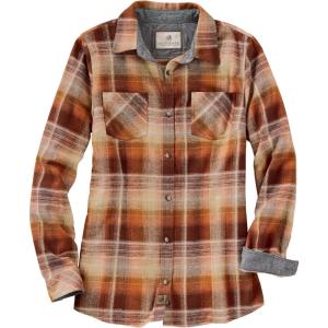 image:imageLegendary Whitetails Womens Cottage Escape Flannel Long Sleeve Plaid and Solid Color Clothes Fitted Button DownPumpkin Spice