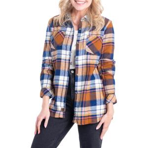 image:imageLegendary Whitetails Womens Cottage Escape Flannel Long Sleeve Plaid and Solid Color Clothes Fitted Button DownRoyal Blue Plaid