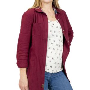 image:imageLegendary Whitetails Womens Cottage Escape Flannel Long Sleeve Plaid and Solid Color Clothes Fitted Button DownRusty Maroon