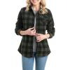 image:imageLegendary Whitetails Ladies Trail Guide Fleece Plaid Button Up ShirtNight Forest Plaid
