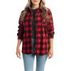 image:imageLegendary Whitetails Ladies Trail Guide Fleece Plaid Button Up ShirtShotgun Shell Red Plaid