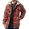 image:imageLegendary Whitetails Mens Hooded Shirt Jacket Plaid Flannel Berber Lined Polyfill Insulated ShacketCardinal Red Plaid