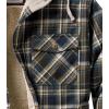 image:imageLegendary Whitetails Mens Hooded Shirt Jacket Plaid Flannel Berber Lined Polyfill Insulated ShacketUpland Blue and Brown Plaid