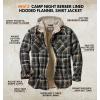 image:imageLegendary Whitetails Mens Hooded Shirt Jacket Plaid Flannel Berber Lined Polyfill Insulated ShacketUpland Blue and Brown Plaid