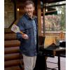 image:imageLegendary Whitetails Mens Long Sleeve Fleece Button Up Heavyweight ShirtNavy Embossed