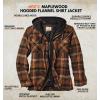 image:imageLegendary Whitetails Mens Plaid Flannel Shirt Jacket Quilted with Hood Polyfill Insulated ShacketDeer Shed Plaid